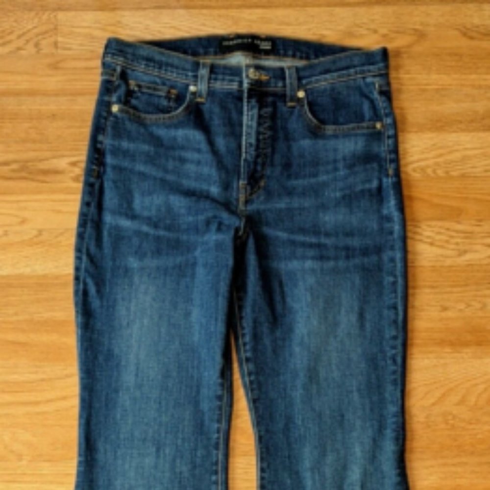Veronica Beard Beverly Skinny Flare 11" High Rise Sz 12 (31) Bright Blue Jeans